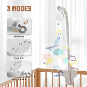 Literie de berceau pour bébé Boîte à <span class=keywords><strong>musique</strong></span> à piles avec crochet rotatif <span class=keywords><strong>Mobile</strong></span> Rotary 35 berceuses Boîte à <span class=keywords><strong>musique</strong></span> universelle pour berceau - Product Image 5