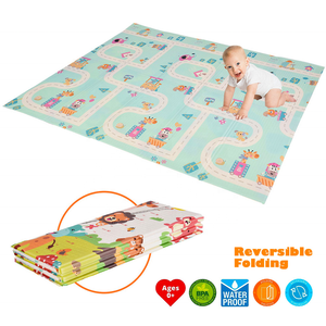 Tapis de jeu en pe, pliable et épais, résistant aux chocs, pour ramper, gymnastique, jeux pour enfants - Product Image 3