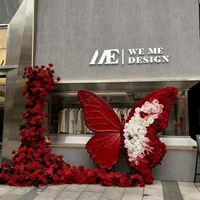 Grandes décorations de fleurs artificielles en forme de papillon personnalisables pour les mariages