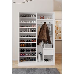 Mueble de Entrada Moderno AE-3071 con Espejo y Zapatero de Melamina, Organizador para el Hogar - Product Image 2