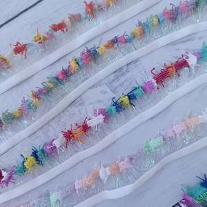 شريط دانتيل مطوي ملون عالي الجودة بعرض 2.5 سم مع كشكشة من جانب واحد - Product Image 6