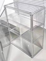Boîte de rangement de bureau style 2026 en acrylique transparent, étagère multifonction pour figurines et organisateur de figurines Gouzi