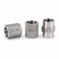 Raccord hexagonal CNC en acier inoxydable 304 BSPP BSPT 3000 PSI, filetage femelle 1/2, 3/4, 1 pouce, surface lisse, usage industriel