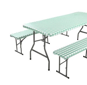 Funda Impermeable para Mesa <span class=keywords><strong>de</strong></span> Picnic <span class=keywords><strong>de</strong></span> 6 Pies, <span class=keywords><strong>de</strong></span> PEVA Elástica, con <span class=keywords><strong>Fundas</strong></span> para Bancos, Juego <span class=keywords><strong>de</strong></span> 3 Piezas, con Revestimiento <span class=keywords><strong>de</strong></span> Franela, Diseño a Cuadros, Ecológico - Product Image 5