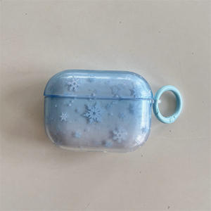 Funda para Auriculares Apple AirPods Pro de Tercera Generación, Nueva Funda Transparente a Prueba de Golpes con Diseño de Copo de Nieve Azul - Product Image 5