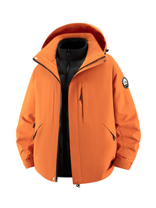 Ensemble deux pièces trois-en-un pour homme, en laine et soie blanches, respirant, pour l'extérieur, nouvelle collection automne-hiver 2025, fermeture éclair sans couture - Product Image 4