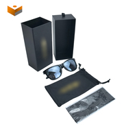 Vente en gros d'étuis à lunettes kraft en carton noir imprimés personnalisés boîte d'emballage de lunettes de soleil de 2mm d'épaisseur avantage UV