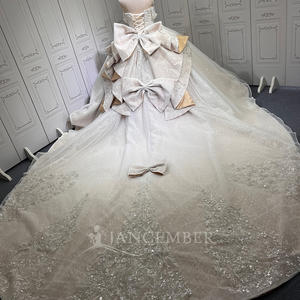 Perles lourdes Perles Robe <span class=keywords><strong>De</strong></span> Bal <span class=keywords><strong>De</strong></span> Luxe Robes <span class=keywords><strong>De</strong></span> Mariée Robe <span class=keywords><strong>De</strong></span> Mariée Princesse Fluffy Paillettes Robes <span class=keywords><strong>De</strong></span> Mariée Lsmu83 - Product Image 6