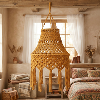 Panier suspendu en macramé tissé à la main, ornement mural à pampilles pour la décoration intérieure bohème, idéal pour la maison, le salon ou comme cadeau de pendaison de crémaillère