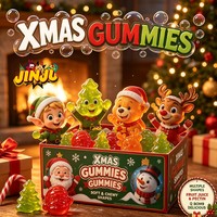 TikTok Virale Kerstboom-thema Cadeaubox met Santa, rendier en sneeuwpopvormige zoetzure snoepjes - Perfect voor afternoon tea parties