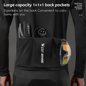 WEST bike Oversize da uomo antivento in maglia maglia da <span class=keywords><strong>ciclismo</strong></span> a manica lunga a maniche lunghe <span class=keywords><strong>abbigliamento</strong></span> morbido <span class=keywords><strong>per</strong></span> <span class=keywords><strong>ciclismo</strong></span> <span class=keywords><strong>invernale</strong></span> - Product Image 4