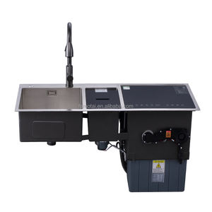 <span class=keywords><strong>Lave</strong></span>-vaisselle encastrable intelligent à triple bac en acier inoxydable brossé pour <span class=keywords><strong>cuisine</strong></span> de ferme, avec nettoyage ultrasonique - Product Image 6