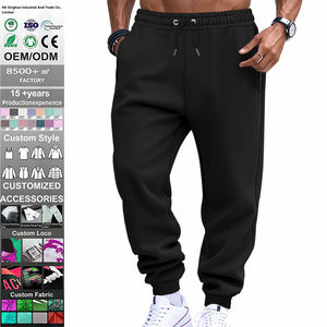 Pantalons de survêtement de sport pour homme en molleton de coton personnalisé de haute qualité, tricoté, droit, décontracté, lourd, taille élastique - Product Image 1