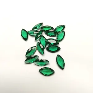 Wholesale loose gemstone green nano stone Triangle color Emerald
