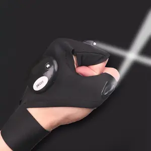 Nachtarbeit Laufen Reparatur Fixierung einstellbar Led-Taschenlampe Outdoor fingerless Radfahren Fliegeln Angeln Handschuhe