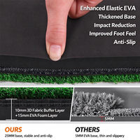 Tapis de golf d'entraînement en herbe artificielle pliable 2-en-1 3D double couche épaissi anti-choc de qualité supérieure pour simulateur intérieur en nylon