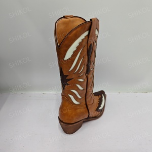 <span class=keywords><strong>Bottes</strong></span> de cowboy occidentales en cuir <span class=keywords><strong>marron</strong></span> SHIKOL pour femmes, talons épais, mi-<span class=keywords><strong>mollet</strong></span>, taille personnalisée 43, <span class=keywords><strong>bottes</strong></span> occidentales rétro à la mode pour femmes - Product Image 6