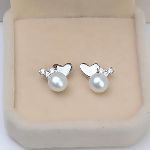 Pendientes de Plata S925 con Forma de Piña y Perlas de 8-12 mm, JG5132, Accesorios para el Cabello Hechos a Mano, Bandeja Vacía para Joyería Personalizada de Lujo - Product Image 1