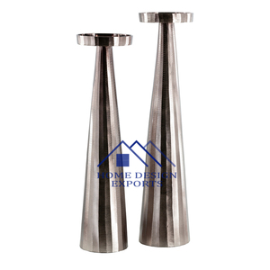 Aluminium Nickel Plated <b>Candle</b> Pillar <b>Holder</b> Stands for Home Hotels & Restaurants Hot Selling Metal Aluminium <b>Candle</b> Lanterns - Product Image 5