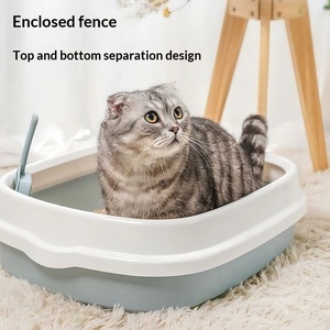 Grande litière semi-fermée pour <span class=keywords><strong>chat</strong></span> avec côtés hauts <span class=keywords><strong>anti</strong></span>-éclaboussures, détachable, facile à nettoyer avec pelle pour chats - Product Image 2