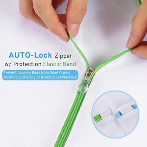 QJMAX 7-teiliges Auto-Lock-Wäsche sack mit Reiß verschluss 6 Größen Mesh Dessous Aufbewahrung taschen für bequemes Waschen - Product Image 6