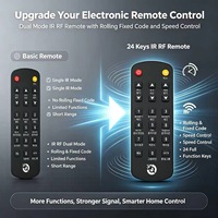 Control Remoto Inalámbrico de Doble Modo IR/RF de 24 Teclas, con Código Fijo y Variable, Control de Velocidad, para Electrónica del Hogar, Fabricación OEM/ODM