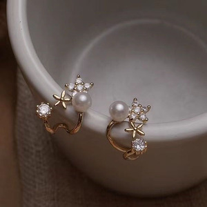 WENCHI S925 <b>Silver</b> DIY <b>Pearl</b> Accessories 6-7mm Beads 11098 Hollow Support Multi-<b>Pearl</b> Jewelry <b>Earrings</b> Made in China - Product Image 2