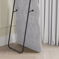 Miroir sur pied blanc ondulé pleine longueur en forme de nuage, en flanelle, à suspendre ou à poser