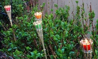 Bougies torche de jardin en paraffine en forme de bambou - Modèle rouge BAM-B