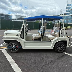 Autobús Turístico Eléctrico Clásico con Carrocería Blanca y Techo Azul, Estilo Retro, Certificado CE, Estructura de Acero, Color Personalizado - Product Image 2