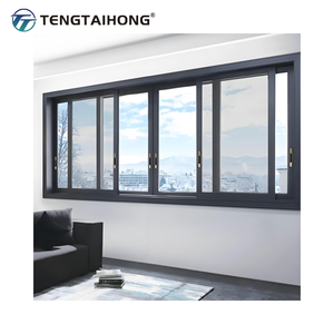 <strong>Customized</strong> Hurricane Proof Double &amp; Triple Glazed Exterior Balcony Sliding <strong>Window</strong> Heat Insulation Modern Aluminum Alloy <strong>Frame</strong> - Product Image 1