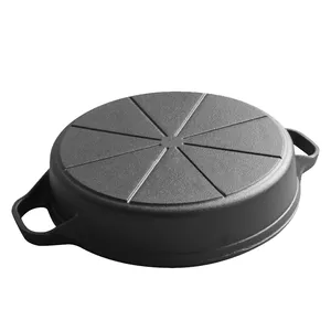 Poêle à frire en fonte pré-culottée robuste à double poignée <span class=keywords><strong>pour</strong></span> toutes les cuisinières et fours - Product Image 5
