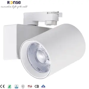 RONSE lampu sorot Led 40W Led untuk penerangan dalam ruangan, lampu sorot toko Led komersial 3 fase sudut dapat disesuaikan