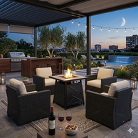 Table de foyer au propane certifiée ETL avec matériaux en céramique et fer pour gaz naturel/GPL, idéale pour le jardin, le camping, le patio et les chauffages extérieurs
