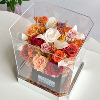 Boîte cadeau de fleurs éternelles faites à la main, rose fraîche conservée, cadeaux pour la fête des mères, la Saint-Valentin, les mariages