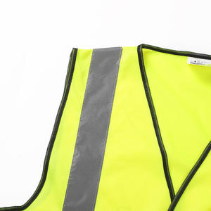 Gilet de sécurité réfléchissant fluorescent <span class=keywords><strong>pour</strong></span> travailleurs de nuit, avec poches, respirant, jaune-vert, à bas prix, sans manches - Product Image 3