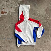Sweat à capuche streetwear personnalisé OEM de haute qualité, design color block, coupe ample, en coton épais avec empiècements