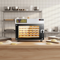 Four à convection électrique commercial en acier inoxydable, air chaud, 4 plateaux, boulangerie, contrôle précis de la température