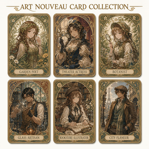 Carte Collezionabili in Metallo Stampate Personalizzate in Stile Art Nouveau, Carte Souvenir Vintage con Ritratti Floreali, Regalo all'Ingrosso - Product Image 6