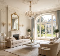 FULLSUMMER Servicio de Diseño de Interiores para el Hogar, Personalización Completa de la Casa, Diseño Integral de Hotel Estilo Chateau de Lujo Francés Refinado