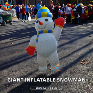 Bonhomme de neige gonflable en PVC commercial de grande taille, 26,2 pieds de haut, ballon de défilé de Noël avec ventilateur intégré, impression numérique, thermosoudé - Product Image 2