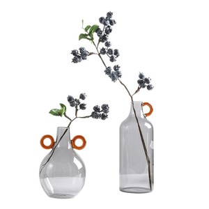 Moderno Florero de Vidrio Gris de Alta Calidad, Florero Hidropónico para Hogar u Oficina, Arte en Vidrio - Product Image 5