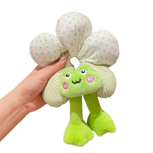 Élastique à cheveux motif fleur de dessin animé avec tête d'animal en peluche, couleur aléatoire, accessoire capillaire décontracté - Product Image 5