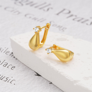 ROXI Boucles d'oreilles en argent sterling 925, design goutte d'eau, zircon incrusté, boucles d'oreilles simples et personnalisées S925 - Product Image 5