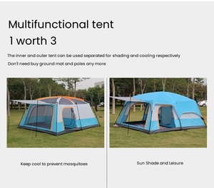5-8 persone doppio strato tenda della famiglia con divisa della tenda per separato 2 camere impermeabile antivento in Picnic all'aperto - Product Image 5