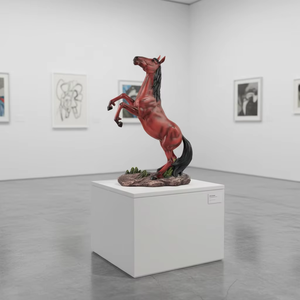 Elegante Figura de Caballo de Resina Pintada a Mano, con un Estilo Retro, un Elemento Poderoso y Atmosférico para el Espacio de su Hogar - Product Image 1