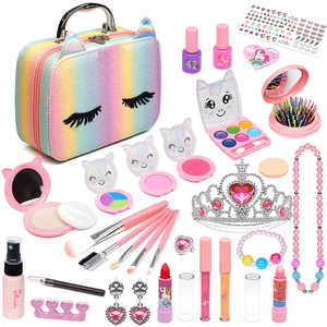 Kit de <span class=keywords><strong>maquillage</strong></span> pour enfants pour filles, véritable ensemble de <span class=keywords><strong>maquillage</strong></span> lavable, jouet de <span class=keywords><strong>maquillage</strong></span> pour tout-petits, sûr et non toxique, cosmétique de jeu pour enfants - Product Image 1