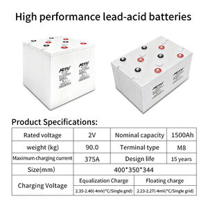 Batterie Gel 2V 1500Ah sans entretien, batteries au plomb-acide scellées pour jouets, système informatique, relais de protection, alimentation de secours - Product Image 2