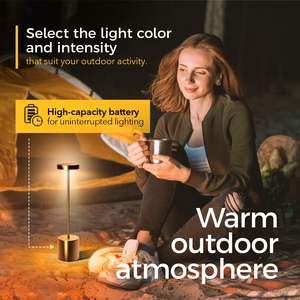 Lámpara de Mesa LED Inalámbrica al por Mayor, Lámpara de Escritorio Recargable Portátil, Lámpara de Cena Romántica Moderna de Lujo para Restaurante - Product Image 3