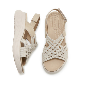 Nouveau Design de luxe élégant sandales plates pour femmes 35-42 Eva talons hauts 5cm dame été chaussures compensées bout ouvert <span class=keywords><strong>France</strong></span> vacances 2025 - Product Image 4